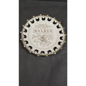Vintage Norcrest Fine China Golden Wedding Anniversary Plate Lace Edge Gold Trim